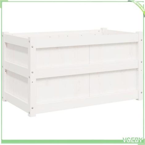 Jardinière - FAFEICY - 837461 - Bois de pin massif - 90 x 50 x 50 cm - Blanc (1/5)