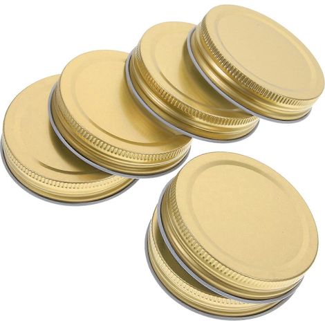 Lot de 12 couvercles robustes pour bocaux Mason-8.6X8.6X1.5CM-Golden