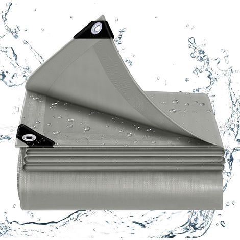 1 Bâche de protection 1,5x2 m PE 140g, imperméable anti-UV avec œillets, pour jardin piscine meubles (1/5)