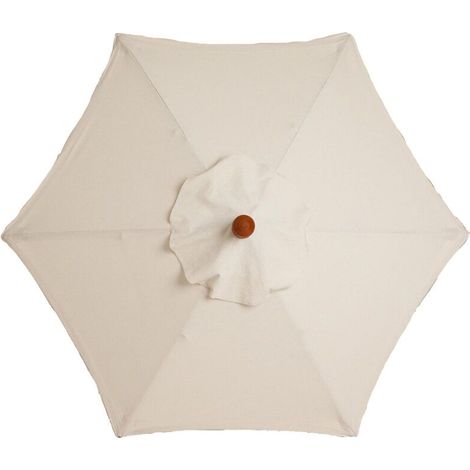 Toile de rechange beige imperméable pour parasol 6 baleines 2M avec protection anti-UV (1/5)