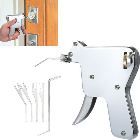6-teiliges Vorhängeschloss-Reparatur-Werkzeug-Set, Schlosser-Übungs-Türöffner, Lock-Picking-Werkzeuge mit starkem Sprungkopf (1/5)