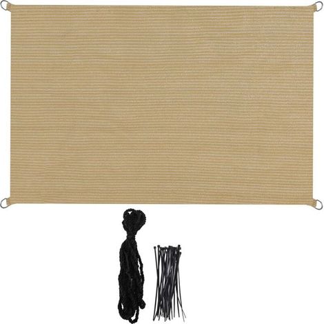 Voile d'Ombrage 3x3m Rectangulaire Imperméable Protection UV 95% pour Patio Jardin Extérieur Blanc Cassé - KZQ