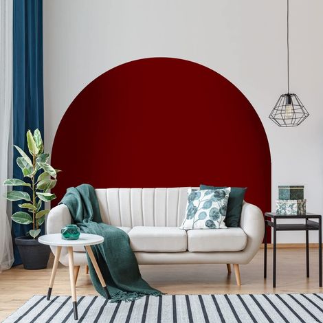 Autocollant Lit Tête de Lit Arche Stickers Muraux Papier Peint Demi Cercle pour Décoration Salon et Chambre L115 x H115 cm Bordeaux (1/5)