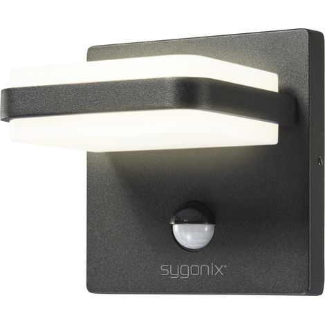 Sygonix  SY-6028442 LED-Wandleuchte mit Bewegungsmelder EEK: F (A - G) SMD LED  10.8 W Schwarz