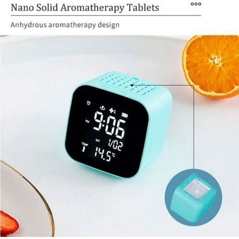 USB Diffuseur DHuile Essentielle Anhydre Machine Horloge RéVeil Calendrier PerpéTuel ThermomèTre Purificateur DAir-Bleu Femeo (1/4)