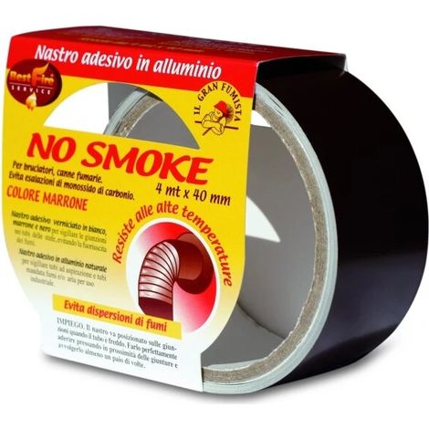 nastro adesivo best fire "no smoke" in alluminio colore marrone, 40 mm x 4 mt