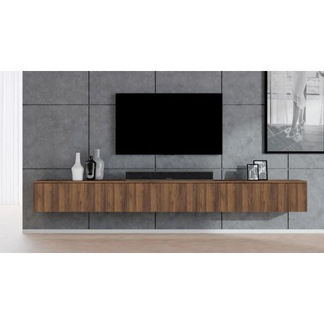 AX LIVING Lowboard TV modern Loriano 300 cm hängend Nussbaum Warmia
