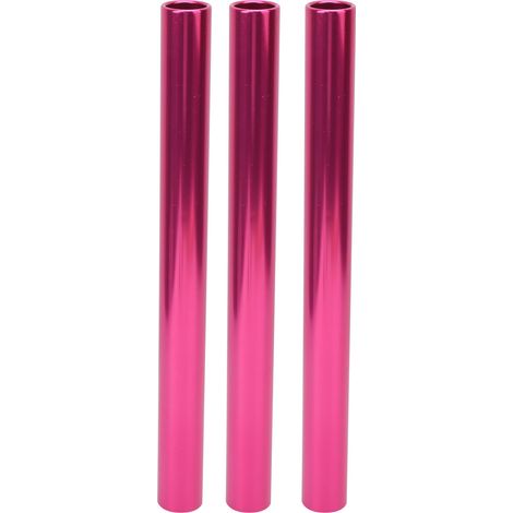 Lot de 3 bâtons de relais en alliage d'aluminium pour course d'athlétisme, accessoires de jeu sportif, rose (1/5)