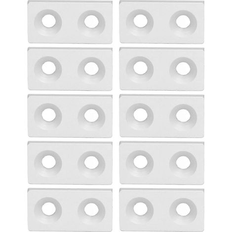 10 Stück Endabdeckungen aus Aluminiumlegierung mit Doppellöchern für Profilrahmen-CNC-Maschinen, silberfarben
