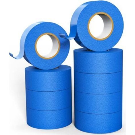Ruban de masquage bleu pour peinture et ruban décoratif pour étiquettes, peinture en aérosol, peintres, artisanat 24 mm × 50 m (1/4)