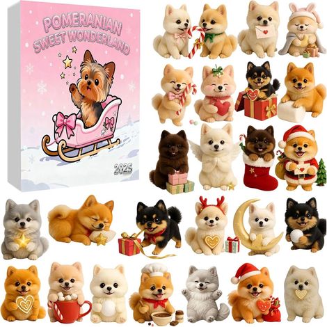 Calendrier de l'Avent 2025, Ornement 2D en acrylique  Calendrier de l'Avent 24 jours avec motif chien – Pour hommes, femmes, adolescents, familles et amis (1/5)