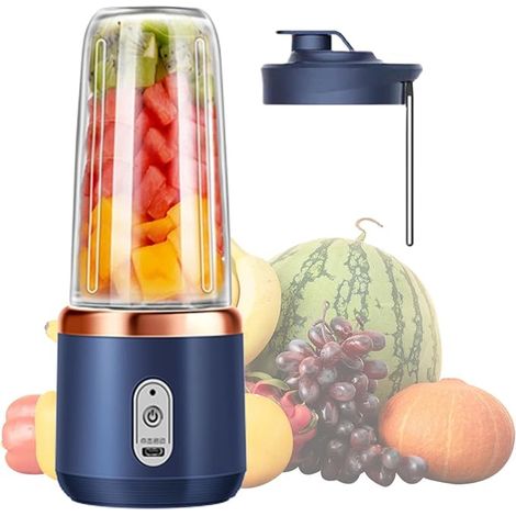 Rechargeable Blender Smoothies Portable Avec 6 Lames - Smoothies Fruits Mélangeur Mixeur Pour Cuisine Bureau Voyage Sport Salle De Sport Extérieur