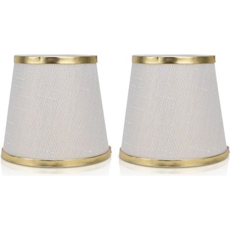 Lot de 2 Abat-jours E14 pour Table de Chevet, Petit Abat Jour Lustre Candal en Tissu pour Applique Murale en Cristal, 11x15x14cm (1/4)