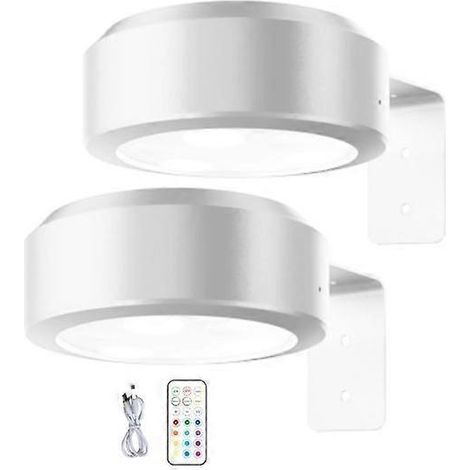 Kabellose Wandleuchte mit Fernbedienung, dimmbar, batteriebetrieben, einstellbare 13-Farben-RGB-Beleuchtung – Perfektes Weiß