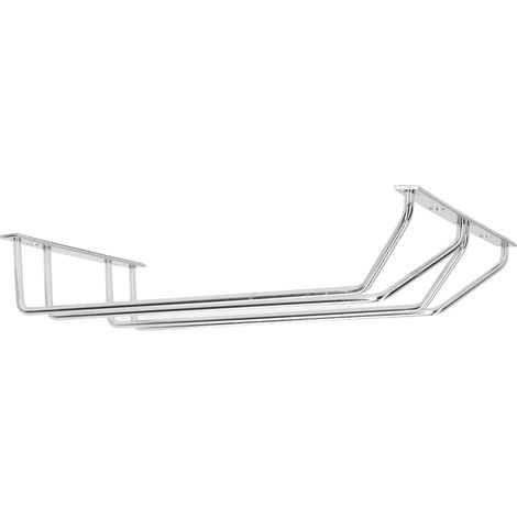 Doppelreihiger Gläserhalter aus Edelstahl 304, mit Luftpolsterfolie, Hängevorrichtung für Weingläser, kleines Modell, ideal für Bar und Zuhause. (1/5)