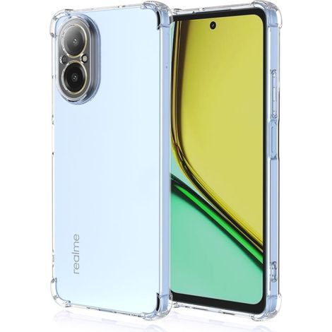 Custodia per Realme C67 4G, antiurto, trasparente + vetro 9H (1/4)