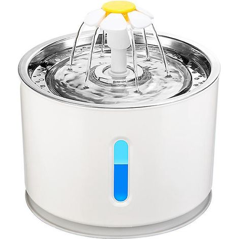fontaine Eau Pour Chat Chien 2.4l, Silencieux Fontaine Eau Chat Avec Led Fentre De Niveau D'eau (1/5)