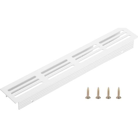 Door Ventilation Grille 30mm x 200mm Aluminum Rectangle Louver Air Vent Grille for Dressing Shoe Cabinet, White (1/5)