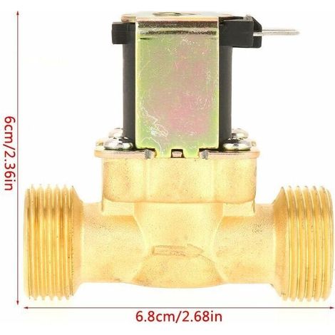 12-V-G3/4-Magnetventil, normalerweise geschlossen, aus Messing, NC-Magnetventil (G3/4 DC12V) (1/5)