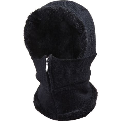 Cagoule chaude d'hiver, bonnet à tour de cou élastique, écharpe masque, bonnet de ski/course chaud et coupe-vent (1/3)