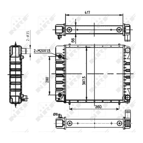 Radiateur, refroidissement du moteur NRF 53149 LAND ROVER BTP2275