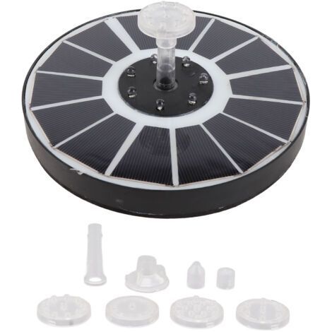 Pompe à Eau Solaire pour Bassin d'Oiseaux avec 8 Buses 3.5W 900mAh Lumière Colorée Puissante pour Jardin Transparence- (1/5)