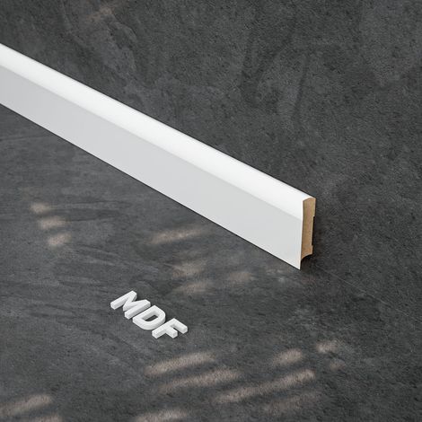 Plinthe MDF 2 m - Blanc - Lot de 5 - 60 x 14 mm (1/4)
