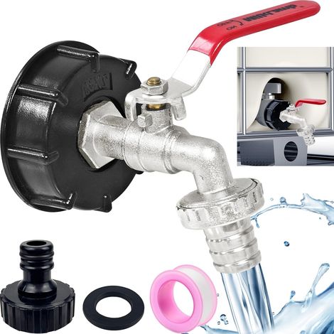 1 Robinet De Vidange IBC, Raccord 3/4, Alliage Résistant, Joint Étanche, Pour Réservoir 1000 L