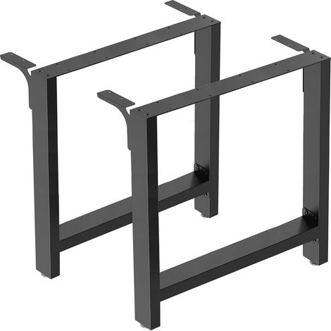 Pieds de Table en Profil carré - 920 x 240 x 720 mm - Couleur Noire - en Acier - avec Revêtement par Poudre - Piètement Support de Bureau Réglable pour Plan de Travail Salle à Manger (1/5)