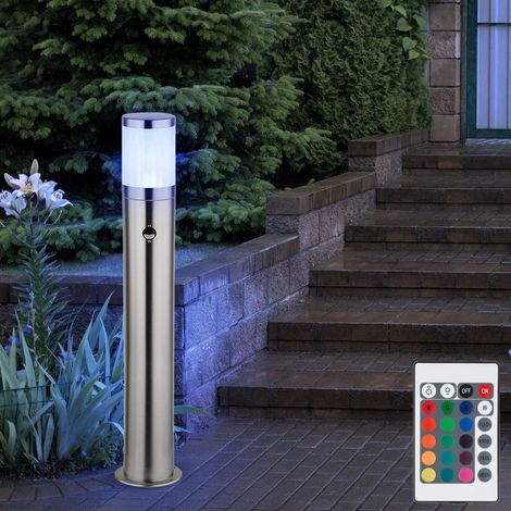 Segnapasso con rilevatore di movimento Outdoor Illuminazione per esterni Lampada da terra da giardino Lampada da terra con rilevatore di movimento, telecomando, 1x LED RGB 8.5W 806Lm, DxH 14x80 cm