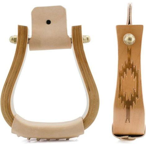 Etriers western en bois avec motif Navajo