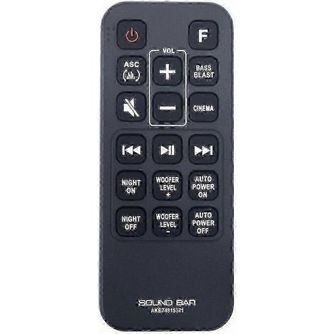 Télécommande de remplacement pour barres de son LG modèles SJ3, SJ4, SK3D, SK4D, SL3D et SPH4B-W