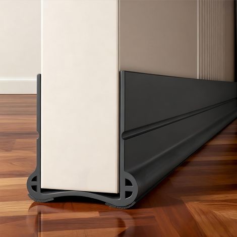 93cm Noir Calfeutrer Bas de Porte, Joint de Porte, Isolation Phonique Porte, pour Portes de 3,5 à 5,5 cm d'épaisseur et Espace Inférieur de 0,3 à 3 cm (1/5)