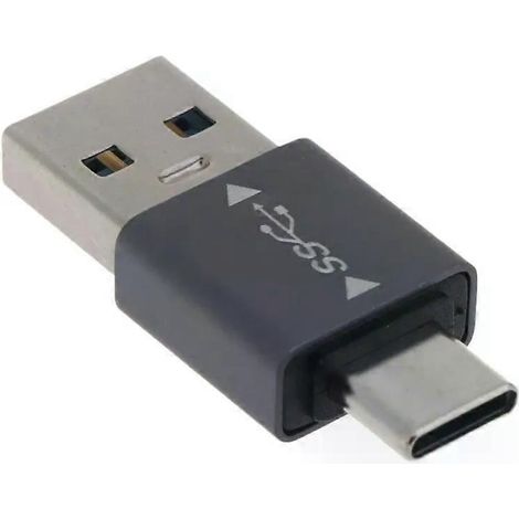 Adaptateur convertisseur USB 3.0 mâle vers USB-C mâle (transfert de données 10 Gbit/s) pour applications bureautiques - JXLGV (1/4)