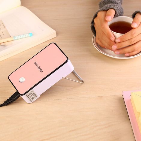 Chauffage d'appoint,Mini chauffage portable,Petit chauffage d'appoint de bureau,200w 220v,Convient pour le bureau,la chambre à coucher - Rose