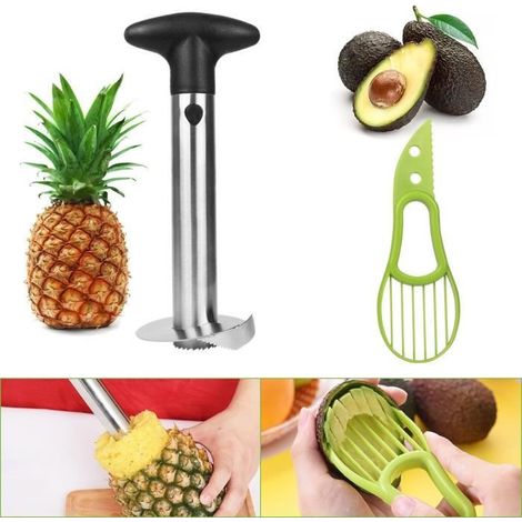 ALPEXE-55 Bonne performance: Eplucheur, noyaux et tranches d\'un ananas entier en quelques secondes. Permet (1/4)