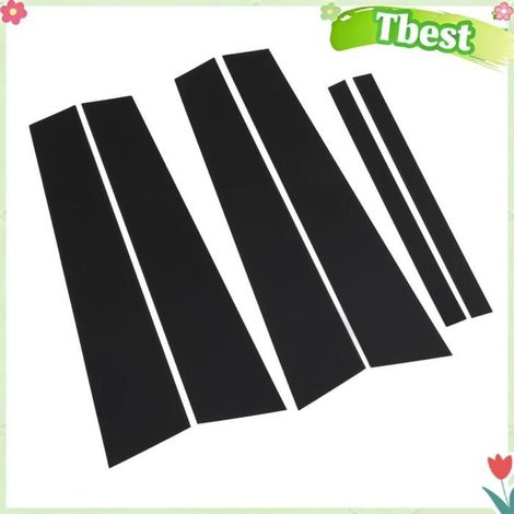 Tbest Poteaux noirs de pilier Lot de 6 Caches pour Montants de Porte et de Fenêtre, en Polycarbonate Noir Brillant avec moto bulle (1/5)