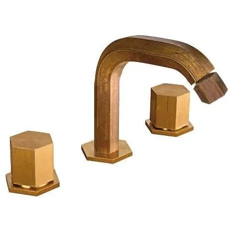 Batteria per bidet a 3 fori in ottone naturale modello esagonale Mamoli Hexagonal 556500000057  Ottone naturale
