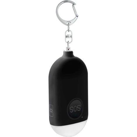 (Noir)130DB Alarme Personnelle Anti Agression avec Porte clé,Rechargeables Alarme de Poche avec LED Lampe de Poche Torche Alarme,pour Femme Enfants Personnes aîné (1/5)