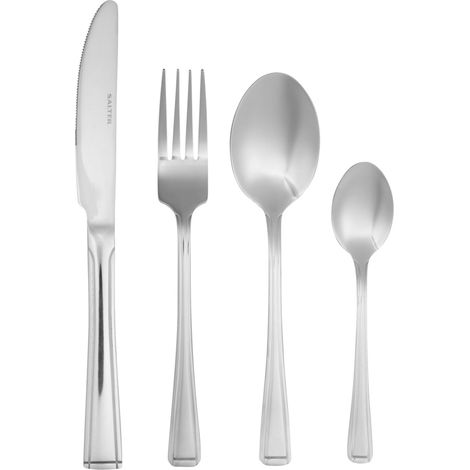 Set de Couverts de Table en Acier Inoxydable, Ménagère 16 Pièces, Design Classique, Pour 4 Personnes, Comprend des Couteaux Fourchettes et Cuillères (1/5)