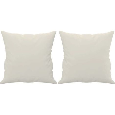 Coussins décoratifs, lot de 2, beige, 40x40cm, matière velours. (1/5)