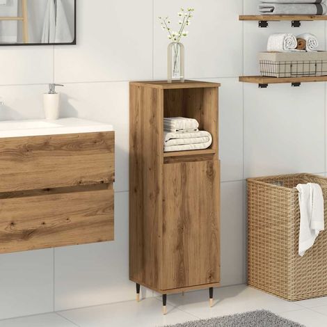 Armoire de salle de bain-Meuble de salle de bain chêne artisanal 30x30x100 cm 155712 (1/5)