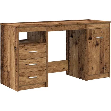 Maison Exclusive - Schreibtisch mit Unterschrank Altholz Holzwerk