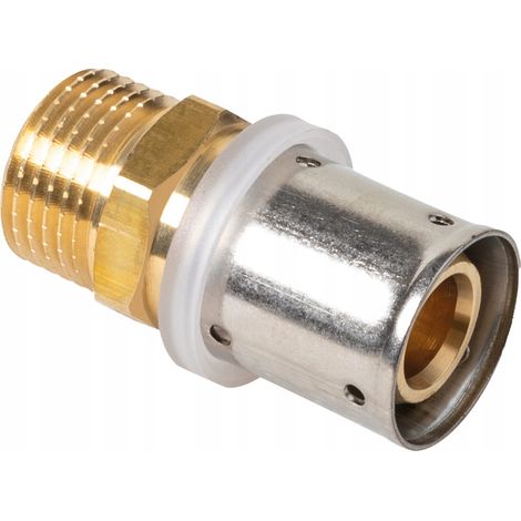 PEX 20x2,0-1/2"-Außengewindenippel, gepresst, U-, RF-, H- und TH-Profil (1/5)