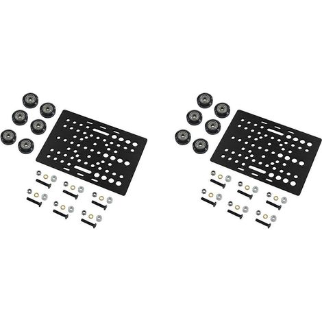 2 plaques de portique à rainure en V 20-80 mm avec kit de roue en V pleine POM pour profilés, pièces de machines CNC, pièces d'imprimantes 3D()