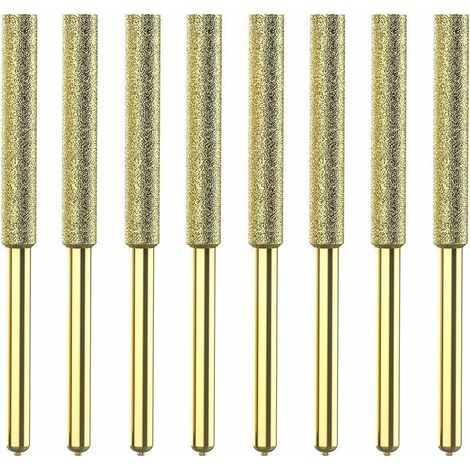 Affûteuse de chaîne pour tronçonneuse Meule d'affûtage diamantée plaquée titane, lime à scie électrique haute dureté, convient pour 8 affûteuses de scies électriques - 4,8 mm (1/5)
