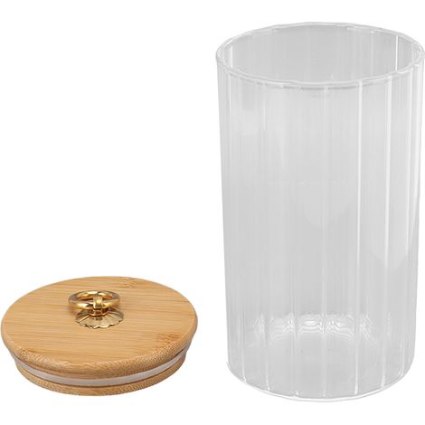 Bocal de conservation en verre transparent, étanche à l'humidité, avec couvercle hermétique, pour thé, café, sucre, fruits secs, 750 ml (1/5)