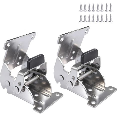 (2 pièces) Support de charnière pliable pour pied, angle de 0 à 90-180 degrés, charnière autobloquante avec vis (1/5)