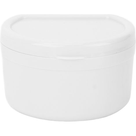 Boîte de rangement pour prothèse dentaire amovible - Coffret de protection pour dentier et appareil orthodontique - Blanc (1/5)