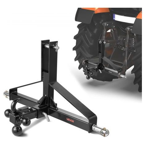 Enganche de Remolque de 3 Puntos con Receptor de 50,8 mm, Adaptador de Barra de Remolque para Tractor Resistente, compatible con Kubota, Mahindra, Ford, Yanmar, John Deere, Massey Ferguson (1/5)